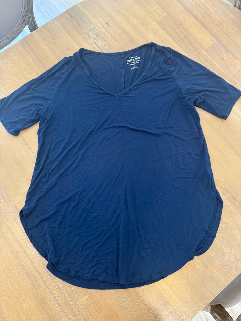 Torrid Women's Navy V-Neck Tee Super Soft